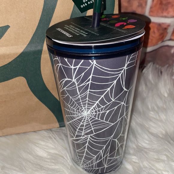 NWTĀ LimitedāEdition 2021 Rare Halloween Spider Web w/Stickers Tumbler 16oz - Picture 15 of 15